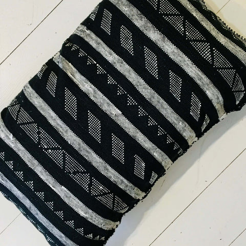 Cactus Silk Cushion - Berber Black/Cream