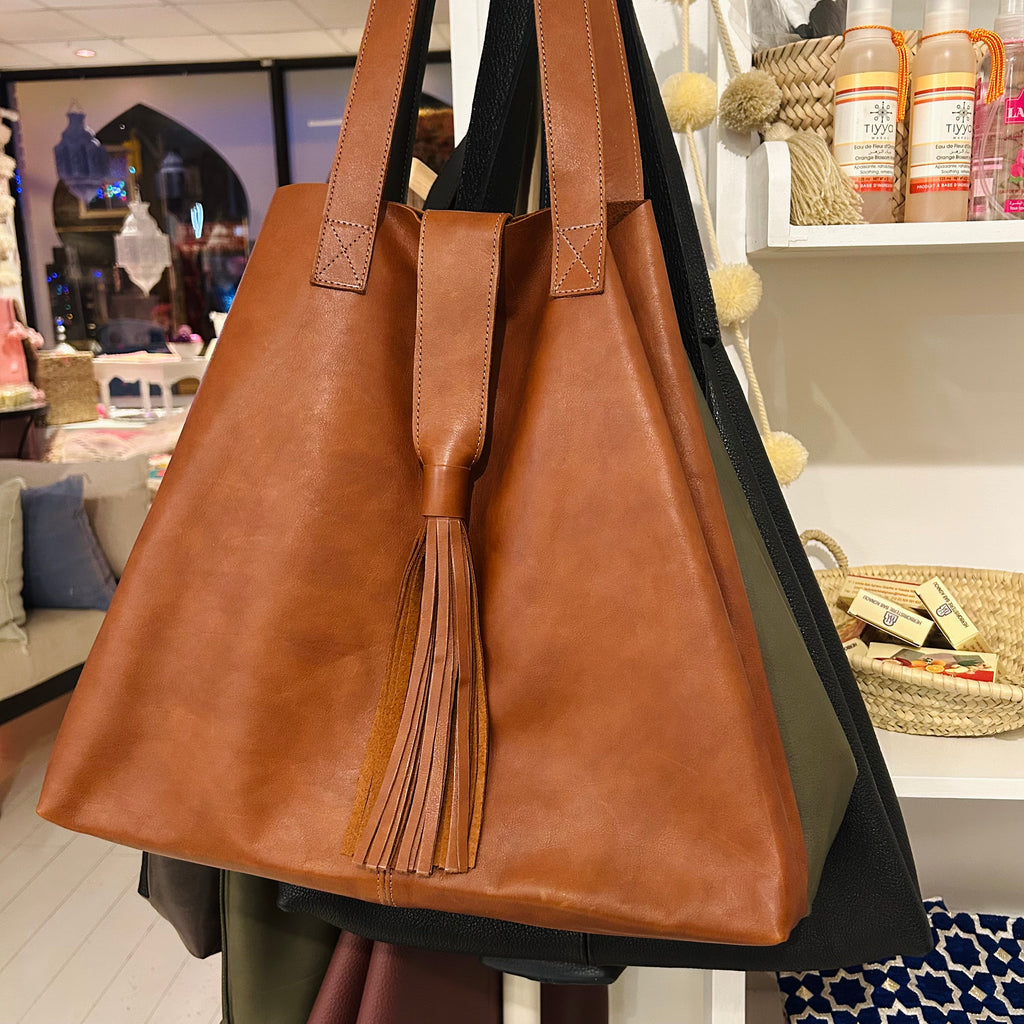 Leather Tote Bag (Spice)