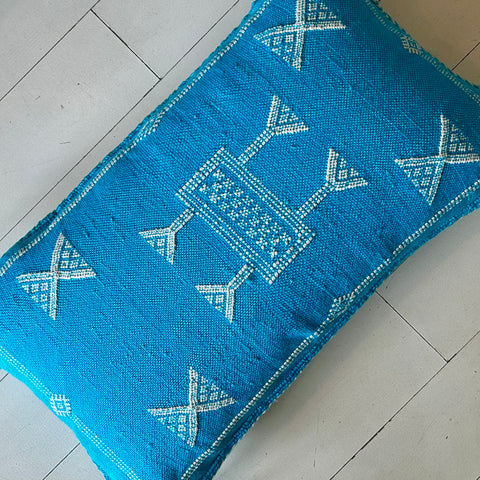 Cactus Silk Cushion (Summer Sky)