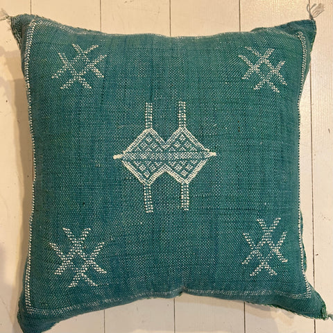 Cactus Silk Cushion (Teal)