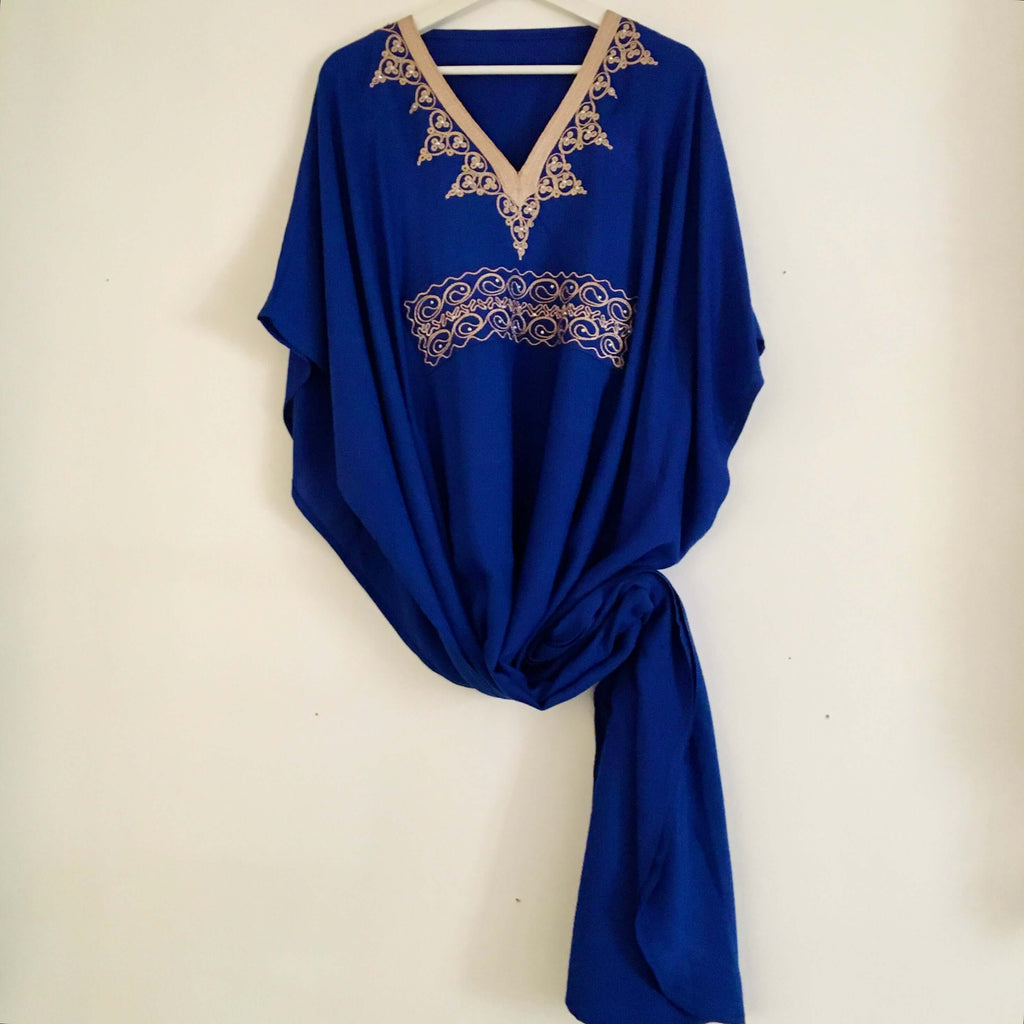 Kaftan - Style #3 Intricate Embroidered (Sapphire)