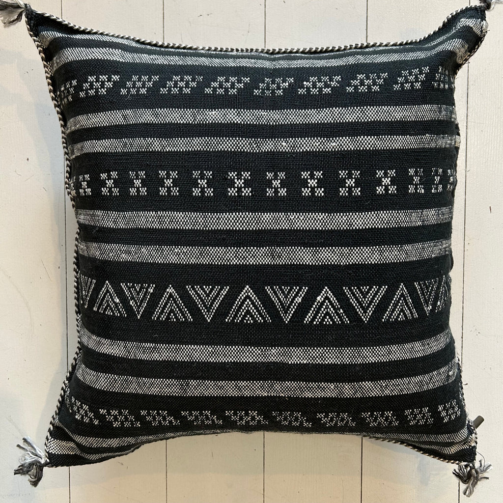 Cactus Silk Cushion (Berber Black I) - Mashi Moosh