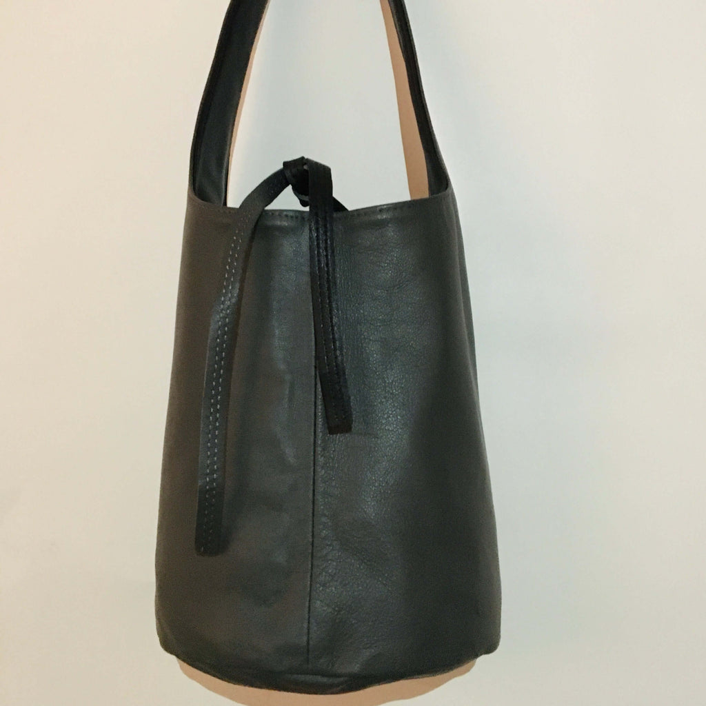 Leather Bucket Bag - Reversible - Mashi Moosh