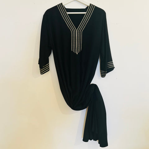 Kaftan - Style #5 V-Neck w/Sleeves (Ebony)