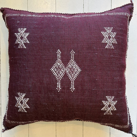 Cactus Silk Cushion (Black Plum)