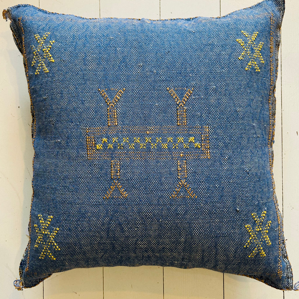 Cactus Silk Cushion (Denim)