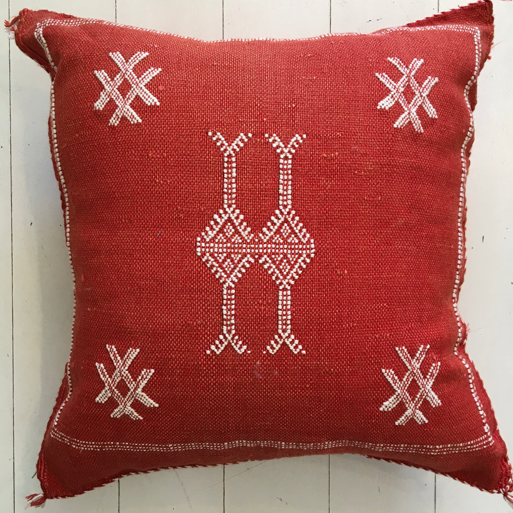 Cactus Silk Cushion (Vermilion)