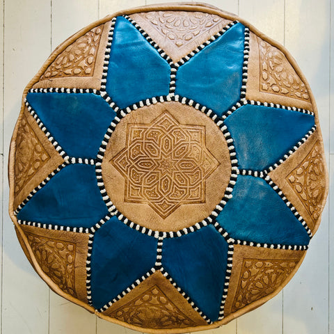 Sunburst Pouffe - Petrol Blue