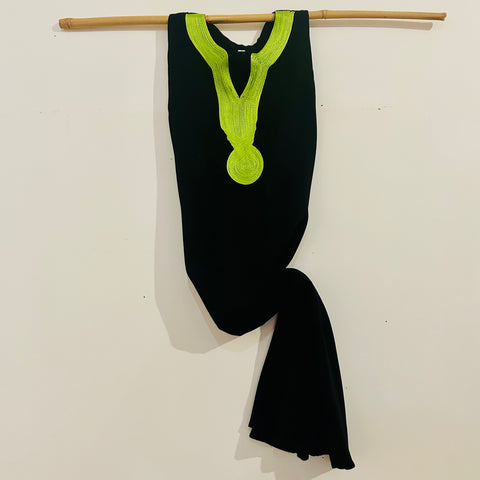 Tunic - Embroidered Lightweight (Black/Chartreuse)