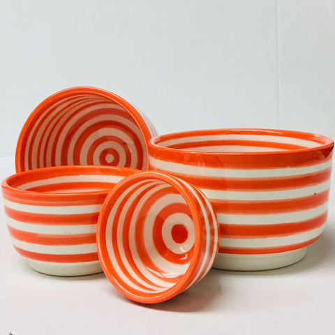 Fassi Bowl - Tangerine Stripes Bowl - Mashi Moosh