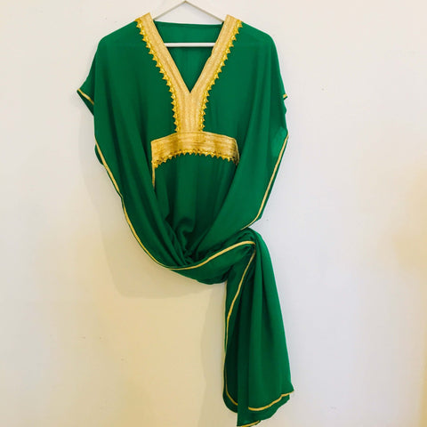 Kaftan - Fancy (Bright Green w/Gold)