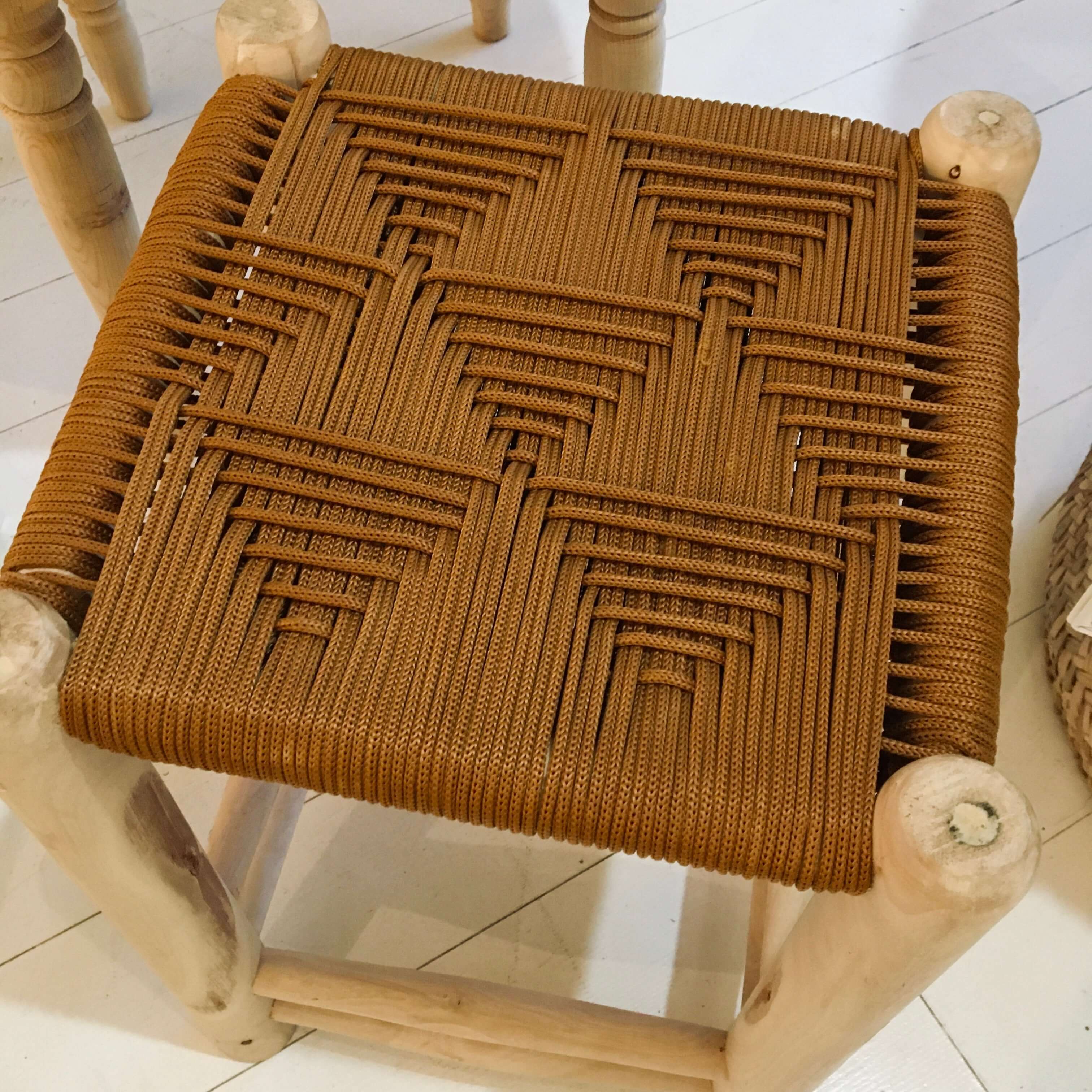 Nylon Rope Stool - Eucalyptus wood base
