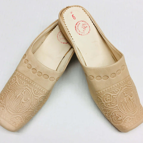 Leather Sandals -Ecru - Mashi Moosh