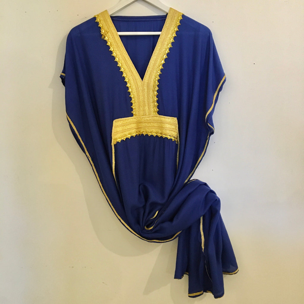  Kaftan - Fancy (Ocean w/Gold) Caftan - Mashi Moosh
