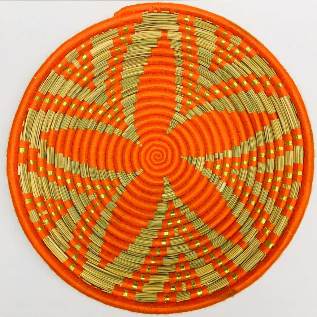 Woven Tray Baskets - Assorted Colours w/Gold Thread - Mashi Moosh