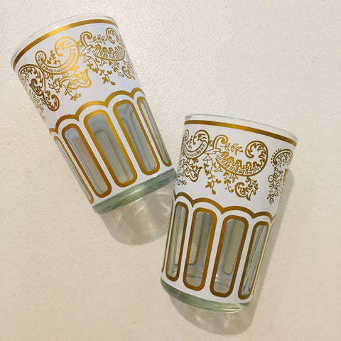 Moroccan Mint Tea Glass Duo - Traditional (White) - Mashi Moosh