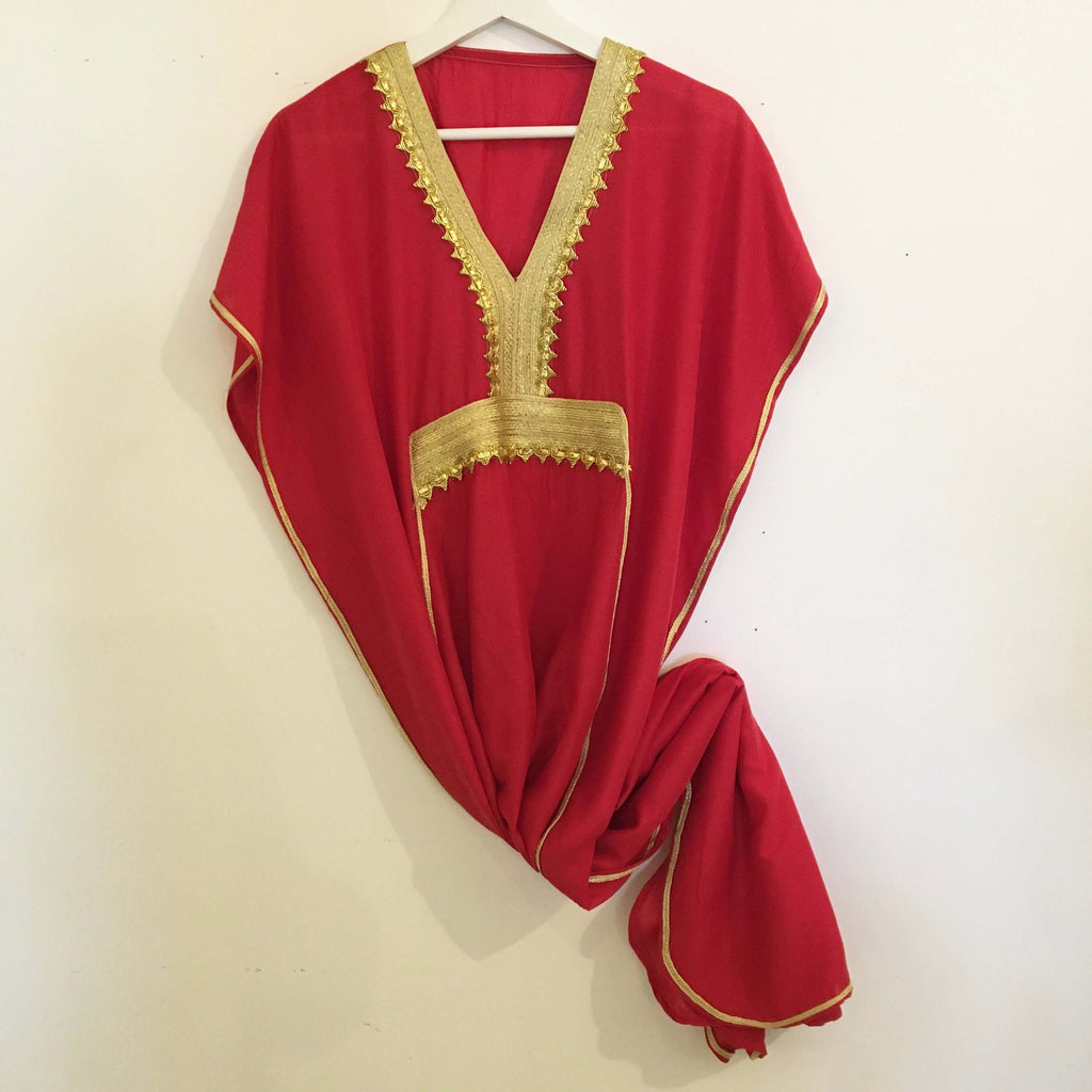  Kaftan - Fancy (Red w/Gold) Caftan - Mashi Moosh