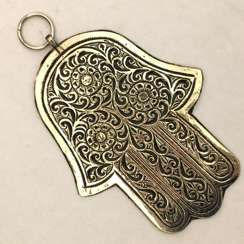Hamsa Hand - Large (Silver) Wall Hanging - Mashi Moosh