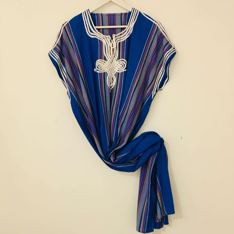 Kaftan - Striped (Medium-weight) Caftan- Cobalt - Mashi Moosh