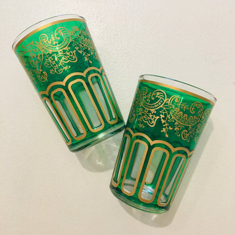 Moroccan Mint Tea Glass Duo - (Green) - Mashi Moosh