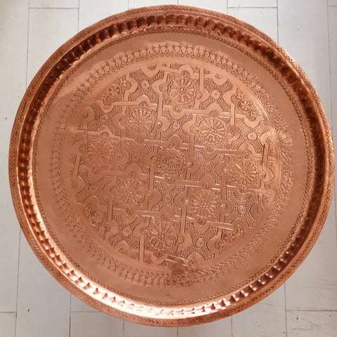 Vintage Copper Tray - 20.75” Tray - Mashi Moosh