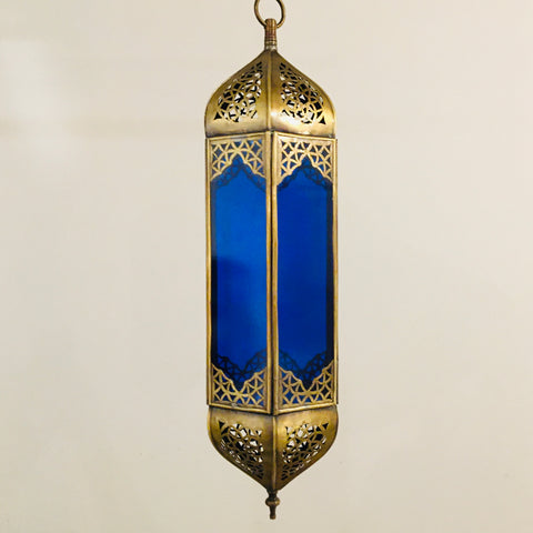 Marrakech Lantern - Hexagon (Blue) - Mashi Moosh