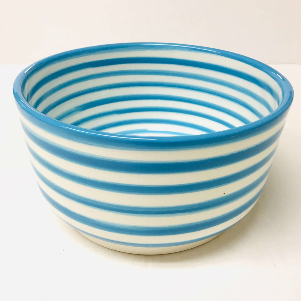 Fassi Serving Bowl - Sky Blue Stripes Bowl - Mashi Moosh