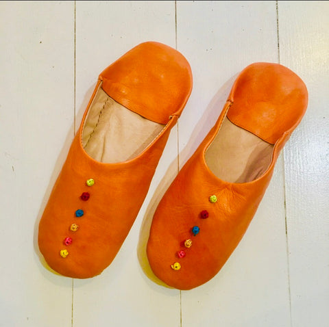 Pompom Slippers - Mandarin - Mashi Moosh